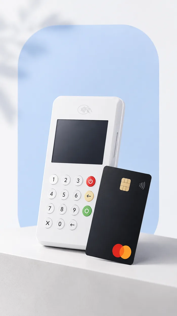 Terminale POS con carta di pagamento contactless